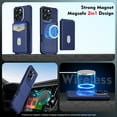 thumbnail image 6 of Compatible with MagSafe Magnetic 2 in 1 Detachable For iPhone 15 Pro Max Wallet Case with Card Holder,for Women Men,PU Leather RFID Blocking Flip Kickstand Credit Slots Phone Case, Darkblue, 6 of 8