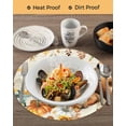 thumbnail image 3 of 13 Inch Round Placemats Set of 6, Thanksgiving Squirrel Non Slip Heat Insulation PP Table Mats, Fall Pumpkins Sunflower Vintage Washable Place Mats for Kitchen Dining Party Table Decor, 3 of 7