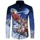 thumbnail image 3 of Camisa de manga larga navideña 2024 con solapa y botones para hombre, camisa con estampado 3D de muñeco de nieve navideño, informal, para fiestas y vacaciones, talla 5XL, 3 of 5