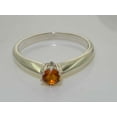 thumbnail image 6 of LBG British Made Real 9k White Gold Natural Citrine Womens Promise Ring - 33 size options - Size 6.25, 6 of 7