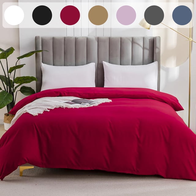 Sentmoon Comforter Cover Bedding Set Washed Solid Color Core Soft Comforter Style Dorm Bed Set Breathable Lightweight Cozy Fabric Fresh Tone Set for Apartment Guest Room and Easy Refresh