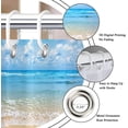 thumbnail image 4 of Beach Shower Curtain, Tropical Sea Beach Ocean Waves Blue Sky Seaside Scene Bathroom Curtain Waterproof Fabric Machine Washable with Hooks,72" Wx84 L, 4 of 6