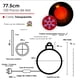 thumbnail image 2 of Esfera Gigante  Navideña Roja De Tela Cn Luces Led 77cm Base Metal, 2 of 5