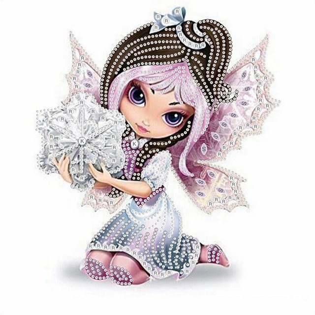 Kit de pintura de diamantes de imitación de forma especial de taladro de pieza de bricolaje 5D imagen de muñeca de ojos grandes Hugtrwg Para estrenar