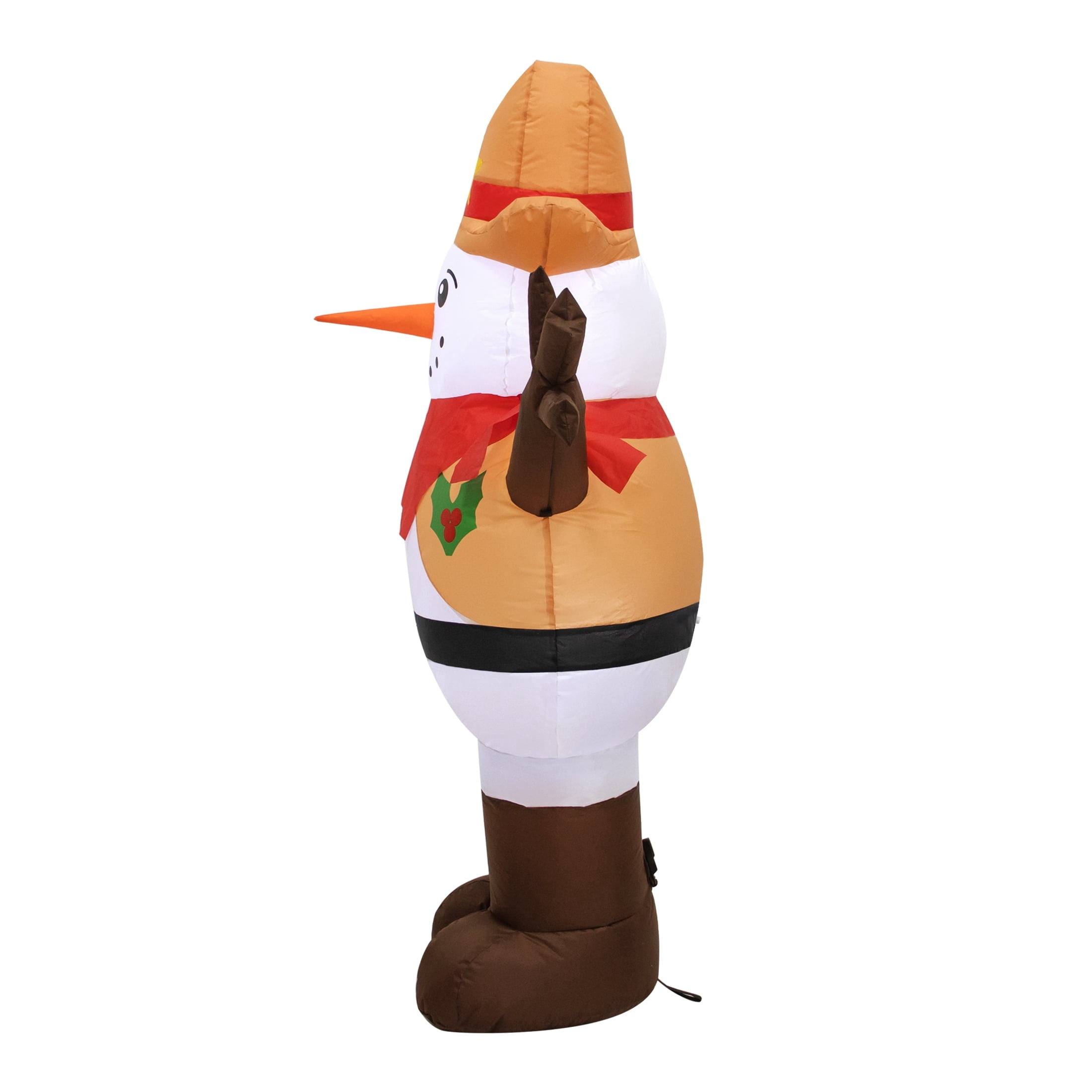 Multicolor Sheriff Snowman Christmas Airblown Yard Inflatable, 4', by Holiday Time