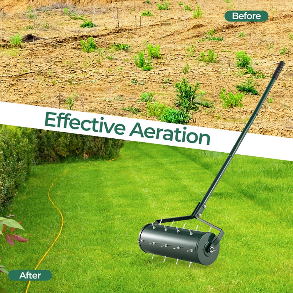 Kadyn Yard Roller,Lawn Roller, Sod Roller, Lawn Care Tools, 18/21 Inch Manual Lawn Aerator with Detachable Handle Filled with Sand or Stone-18 inches