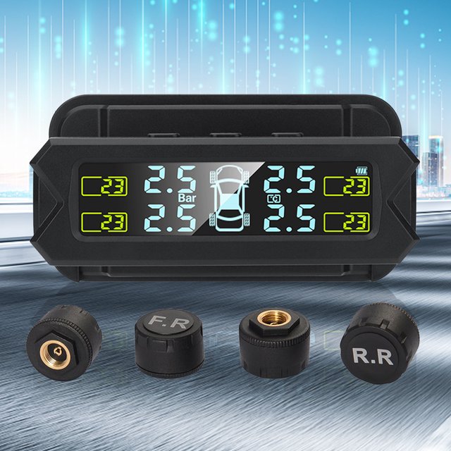 Detector de presión de neumáticos de alta precisión TPMS digital solar USB recargable 400mAh