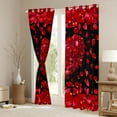 thumbnail image 3 of jejeloiu Happy Valentine'S Day Black Out Curtains,Romantic Floral Loves Curtains Pack of 2 (42x63 Each),Red Black Bedroom Curtains For Girls,Microfiber Bedroom Decor, 3 of 6
