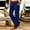 Blue1, variant on Kojanyu Women's Split Hem Straight Leg Stretch Palazzo Pants High Waisted Elastic Waist Casual Loose Trousers with Pockets