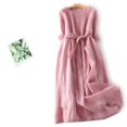 thumbnail image 2 of CHOK Robes Printemps Été pour Femmes 2024 Manches Longues Coton Lin Robe Longue Décontractée Confortable Ceinture Fluide, 2 of 7