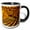 Black/White, variant on 3drose, Usa, Georgia, Tybee Island. Tybee Pier with Shadows at Sunrise., 11oz Two-tone Red Mug