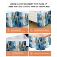 thumbnail image 5 of Abstract Graffiti Art Bed Skirt Queen Size 18" Drop Blue Gold Blend Decor Ruffled Wrap Around Bed Skirts Adjustable Elastic Bedskirt Dust Ruffle for Queen Size Bed, 5 of 7