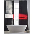thumbnail image 5 of Dark Style Sheer Curtains for Living Room Bedroom, Light-filtering Sheer Curtain, Red Black Abstract Rod Pocket Voile Window Treatment Drapes, 52’’Wx84’’L, 2 Panels Set, 5 of 7