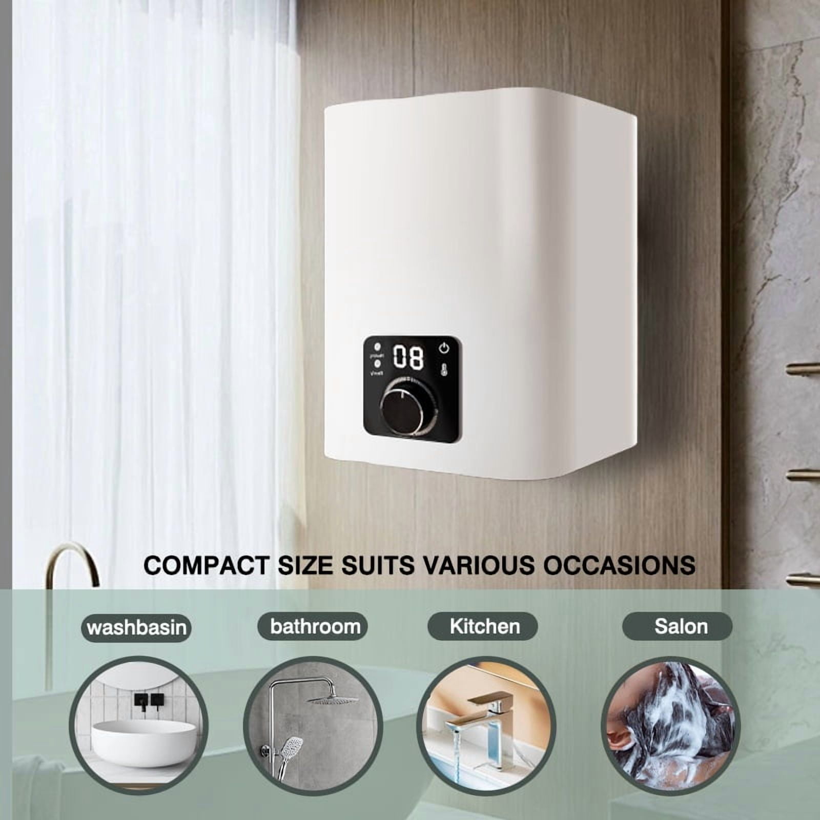 Datingday 8 Gal Mini-Tank Electric Water Heater - Instant Hot Water Under Sink, Energy Efficient, Adjustable Thermostat (77°F-176°F), Compact Design for Kitchen/Bathroom