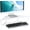White, variant on 26 inch Triangle Monitor Stand Riser, Desktop Corner Shelf with Metal Leg Wood Computer Stand with Storage Laptop Riser Office Organization