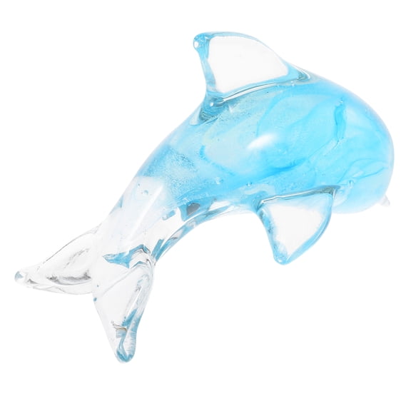 Raindrops Glass Dolphin Figurine Statue Decoration Dolphin Sea Animal Sculpture Statue Decor