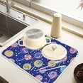 thumbnail image 2 of Yayeee Dish Drying Mat for Kitchen Counter 16" x 18" Microfiber Super Absorbent Coffee Decorative Pad, Blue Colorful Candies, 2 of 9