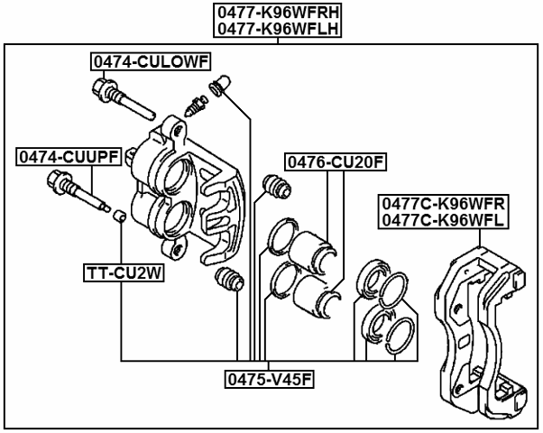 Front Left Brake Caliper Assembly For Mitsubishi Delica Space Gear Pc