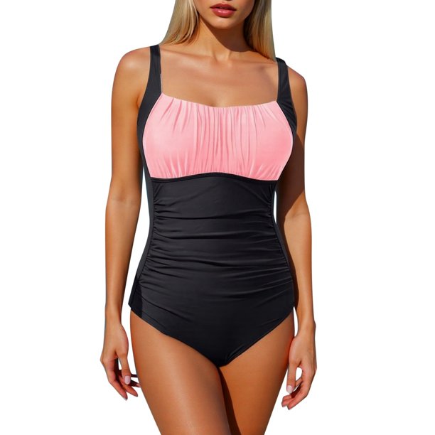 MKLEKYY Trajes De Baño Mujer Women Floral Printed Straps Jumpsuit Swimsuit Swimwear Bathing Beach Sexy Bikini Swimwear