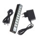 thumbnail image 2 of Teclado U-disk Mouse 10 puertos USB 2.0 Plástico Splitter Hub Cable de carga para teléfono móvil Adaptador Cargador Guardurnaity PJ6913-01, 2 of 2