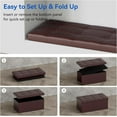 thumbnail image 5 of 30 Inches Storage Ottoman Bench, Faux Leather Ottoman with Storage, Folding Bench Shoe, Foot Rest Stool, for Living Room, Brown, 5 of 15