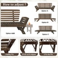 thumbnail image 4 of Outdoor Wooden Daybed Sofa, Expandable Patio Lounge with Cushions, Adjustable Chaise for Poolside, Garden, Porch, Gray, 4 of 8