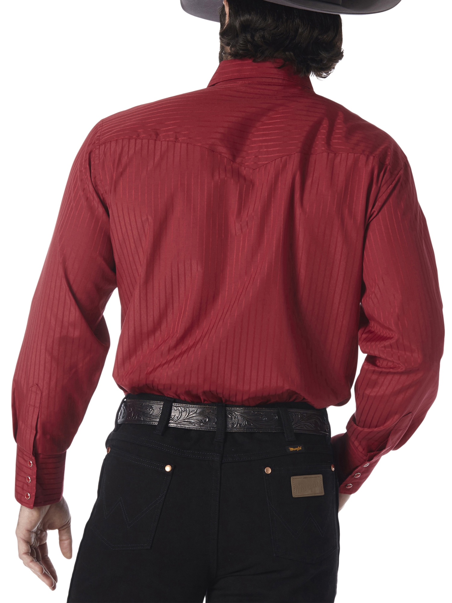 Wrangler Men's Long Sleeve Western Snap Dobby Striped Shirt - image 3 of 4