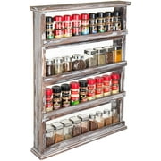 MyGift 4-Tier Rustic Wood Spice Rack, Torched Brown Wood