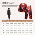 thumbnail image 4 of Balery Red Moon Lava Conjunto de Pijama con Estampado para Mujer, Conjunto de Dos Piezas con Manga Larga, Ropa de Dormir Suave con Bolsillos, Pijamas Cómodos-Medium, 4 of 7