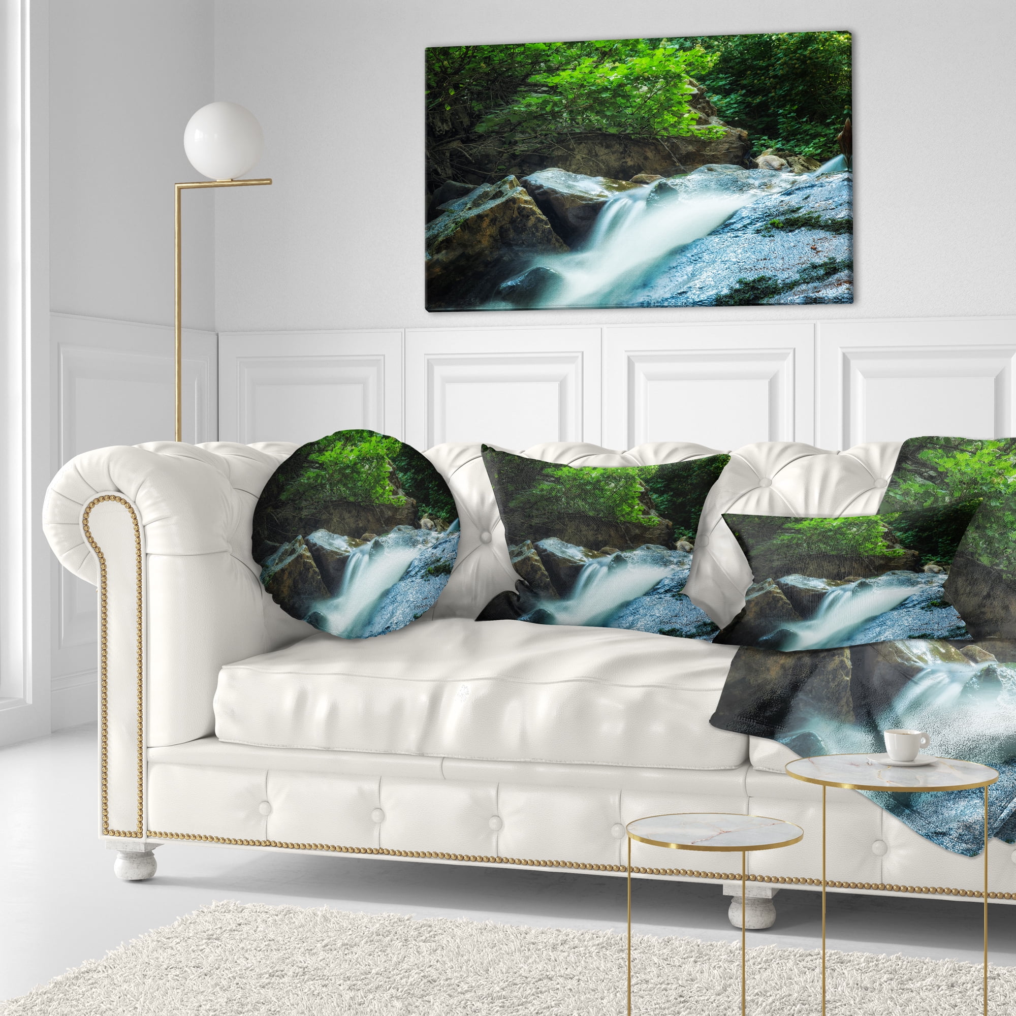 Designart 12" x 20" Multi-color Polyester Throw Pillow