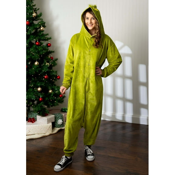 elope Grinch Kigurumi Women's Halloween Fancy-Dress Costume for Adult, One Size