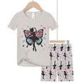 thumbnail image 2 of Toddler Girl Clothes Girls Outfits Cartoon Printed Cute Casual T Shirt Grid Shorts Sets for Kids Size 2-3T, 2 of 4