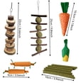thumbnail image 3 of Wood Small Pet Chew Toy Set for Rabbits and Hamsters, Natural Bark Teeth Cleaning Kit for Bunny, Chinchilla, Crate Enrichment Items, Rodent Dental Health Set, 3 of 7