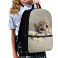 thumbnail image 3 of Uourmeti Cat and Daisy Print Daypack, Fashion Backpack 17 Inchs Stylish Polyester Backpack for School Travel, 3 of 6