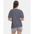 thumbnail image 3 of Womens Short Sleeve V Neck Dolman Tops with Side Shirring Loose Fit Shirts, 3 of 4
