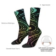 thumbnail image 4 of Pofeuu Rainbow Glitter Print Crew Socks, Adult Running Hiking Socks for Youth and Adult, 4 of 6