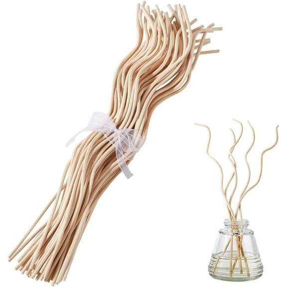 Diffuser Replacement Sticks Fragrance Refill Sticks Wavy Dyed Rattan Sticks Antique White 278~282x3mm