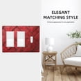 thumbnail image 3 of Red Leather Pattern Mix 3 Gang Toggle Light Switch Cover Decorative Switch Plates and Outlet Covers Wall Plates for Electrical Kitchen Home Office Art Decor, 3 of 4