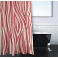 thumbnail image 3 of Simply Daisy 70" W x 73" H Wood Stripe Geometric Print Polyester Shower Curtain, Coral, 3 of 3