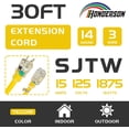 thumbnail image 2 of HONDERSON 30FT 14/3 Lighted Outdoor Extension Cord , 14 Gauge 3 Prong SJTW Heavy Duty Yellow Extension Cable with 3 Prong Grounded Plug for Safety,UL Listed, 2 of 7