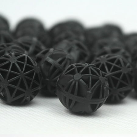 - 100pcs 18mm Biological Bio Balls Aquarium Fish Nano Tank Wet/Dry Canister Filter Media Black