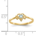 thumbnail image 2 of 14K Yellow Gold Aquamarine Birthstone Heart Ring, 2 of 2