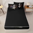 thumbnail image 4 of Homewish Kawaii Dog Zipper Twin Comforter Sets with Fitted Sheet and 2 Pillowcases,Purple Daisy Floral Zipper Bedding Set,Pet Lover Decor,Black Reversible,4pcs, 4 of 8