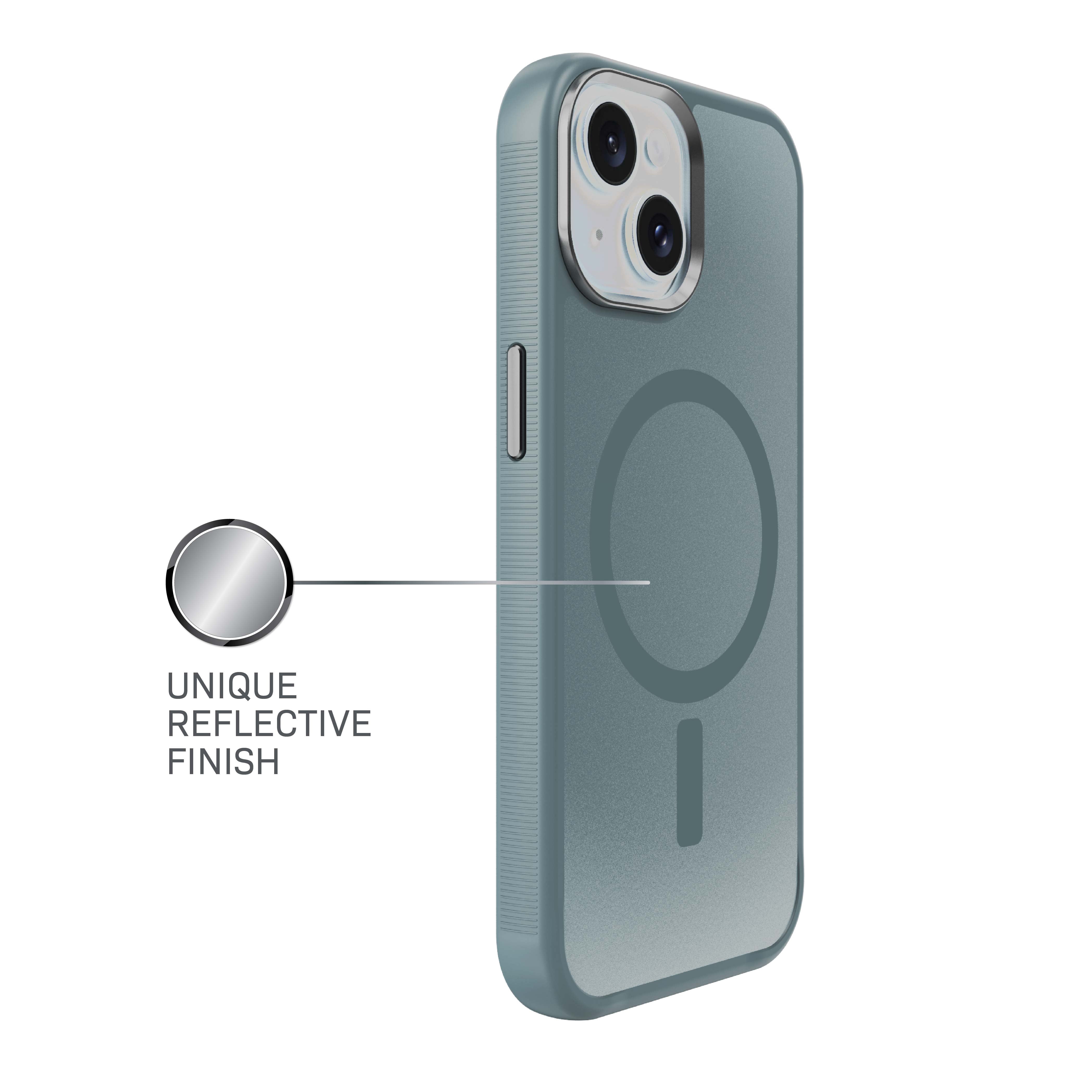Body Glove Reflector Phone Case for iPhone 17e / 16e / 15 / 14 / 13, MagSafe Compatible - Metallic Gray