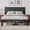 Gray, variant on Bolvdo Bed Frame with Linen Upholstered Headboard, Queen, Metal Support, No Box Spring Needed, Grey