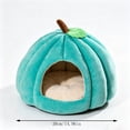 thumbnail image 3 of Pumpkin Shape Pet Cave Bed Soft Enclosed Warm Sleeping House for Cats Small Dogs, Removable Cushion Indoor Pet Shelter with Cozy Padding, 3 of 5