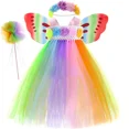 thumbnail image 2 of Vestido de tutú de hada arcoíris para niñas con juego de alas, vestido de princesa para fiesta de cumpleaños de niños, vestido de baile, disfraz de hada de Halloween para bebés y niños, 2 of 5