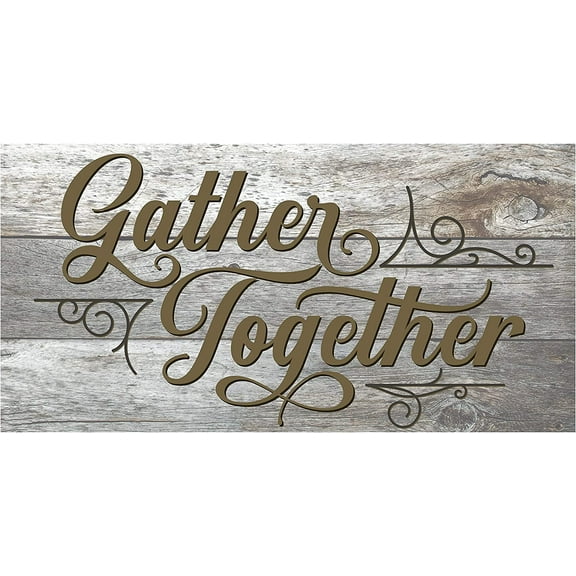 Gather Together Rustic Wood Wall Sign 9x18