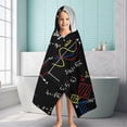 thumbnail image 6 of Math Equations Colorful Graphs Black Pattern Hooded Bath Towel，60"x35" for Ages 3 To 12 Kids, Quick Dry Lightweight Soft Microfiber Hood Beach Towel Cover Up for Kids, 6 of 7