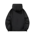 thumbnail image 4 of Windbreaker Jackets for Men Man Solid Color Water Resistance Drawstring Pockets Hooded Outdoor Jacket Coat Mens Windbreaker Jackets Black 2XL, 4 of 7
